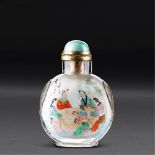 LATE QING DYNASTY A INSIDE-PAINTED CRYSTAL SNUFF BOTTLE 'YE ZHONG SAN' MARK  H 6.6 cm. (2 5/8 in.)