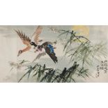 CHEN SHIZHONG    (b.1944) Geese ink and colour on paper, mounted, signed CHEN SHI ZHONG,