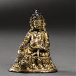 TIBET, 15TH CENTURY A GILT-BRONZE FIGURE OF JAMBHALA H 6.5 cm. (2 1/2 in. ) Reference: Poly's Hong
