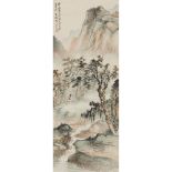 ZHANG YANFU    (1911-1988) Landscape ink on paper, hanging scroll, signed ZHANG YANFU, inscribed,