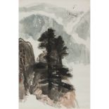 LI QIONGJIU    (1907-1990) Spring Mountain In Mist ink on paper, hanging scroll, signed QIONGJIU,