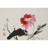 XIE ZHIGUANG    (1900-1976) Blossoming Flowers ink and colour on paper, hanging scroll, signed