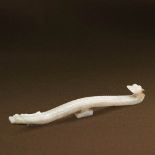 HAN DYNASTY (206 BC-AD 220) A WHITE JADE DOUBLE-DRAGON BELT HOOK L 16.1 cm. (6 1/4 in.) Reference: A