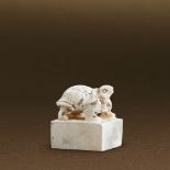 HAN DYNASTY (206 BC-AD 220) AN UNEARTHED JADE 'TURTLE' SEAL The seal face left uncarved. H 1.7