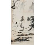 ZHANG DAQIAN    (1899-1983) Scholar ink and colour on paper, hanging scroll, signed DA QIAN JU