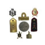 Selection of Italian Badges including brass 4th Colonial Inf ... Brass 3rd Colonial Reg ... Brass
