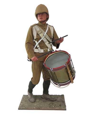 Boer War Wiltshire Regiment Drummer Museum Display Mannequin full size boy’s mannequin in khaki