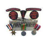 No 6 Commando Badges and Medals consisting 2 x No 6 Commando embroidery titles ... 2 x Combined