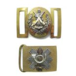 Post 1901 Highland Light Infantry Senior NCO’s Belt Buckle gilt rectangular buckle.  White metal