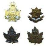 Good Selection of Canadian Cap Badges including KC bronzed 19th Lincoln Reg ... KC bronzed 29th