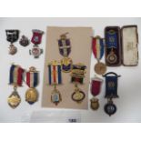 Good Selection of Masonic and Buffalo Medals consisting silver and enamel 1929 Royal Masonic