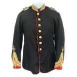 Victorian Ordnance Lt Colonel’s Full Dress Tunic black melton cloth single breasted tunic.  High