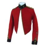 Victorian KOYLI Officer’s Mess Jacket scarlet single breasted short jacket.  High black collar