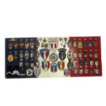 Impressive Selection of French Police Breast Badges gilt and enamel badges on leather breast tags