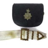 Middlesex Yeomanry Trooper’s Pouch and Cross Belt black patent leather rectangular pouch.  Large