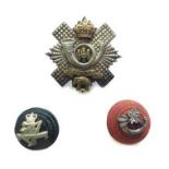 Small Selection of Officer Badges cap badges include KC silvered and gilt HLI (lugs) ... Silvered