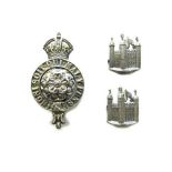 Small Selection of Royal Fusiliers Volunteer Badges consisting KC white metal Band pouch badge ...