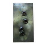 Modern Test Firing Plate 11 1/2 x 6 x 1 inch rectangular steel plate.  Four shot holes through