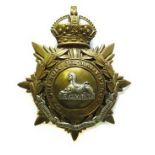 Post 1901 East Lancashire Officer’s Helmet Plate KC brass backing star.  Brass overlaid wreath and