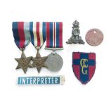 Scarce WW2 Jewish Refugee Interpreter Medal Group consisting 1939/45 Star medal, France & Germany