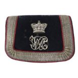 Victorian North Somerset Yeomanry Officer’s Shoulder Pouch dark blue leather rectangular pouch.