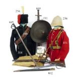 Rare Scots Guards Set of Slade Wallace Equipment consisting buff leather three section belt.  The