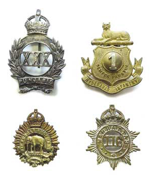 Good Selection of Indian Cap Badges consisting KC cast silvered large 30th Punjabis (brooch) ...