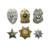 Good Selection of American Police Breast Badges consisting gilt and enamel State of Wisconsin Police