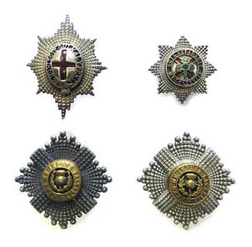 Three Silver Guards Badges consisting silver and enamel Irish Guards.  Rear marked “J & Co” (