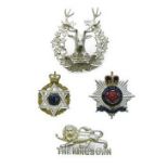 Ten Various Officer Cap Badges including plated Commission Control Germany (blades) ... Silvered,