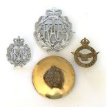 Selection of RAF Band Badges. Includes unofficial pipe band plaid brooches, etc. (4 items)