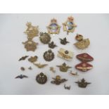 Small Selection of RAF Badges Cap badges include KC gilt RAF WO’s ... KC brass RAF ... KC brass RCAF