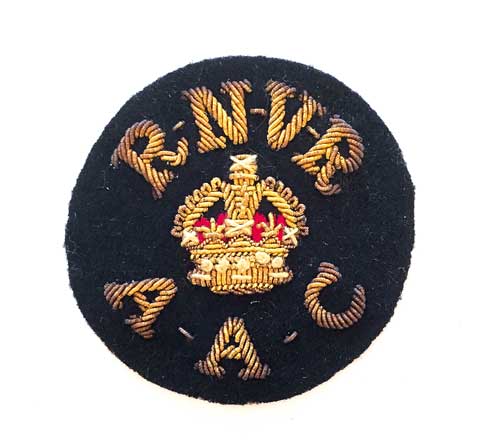 WW1 RNVR (RNAS)  Anti-Aircraft Corps Bullion Badge A very rare and good  pre 1916 bullion