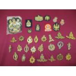 Small Selection of Bullion Embroidery Beret Badges including QC 15/19 Hussars ...