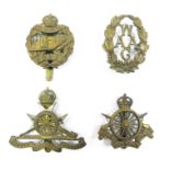 Selection of Corps Cap Badges including brass WAAC by Gaunt ... KC brass Tank Corps ... KC brass