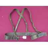 Scarce 1881 Pattern MKI Naval Belt and Cross Straps brown leather three section belt joined by brass