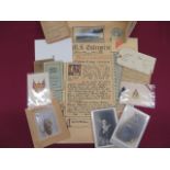 Small Selection of Various Ephemera including HMS Enterprise Equator certificate 1934 ... Navy and