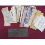 WW1 Commemorative Bronze Plaque and Collection of Bookmarks 7 x 3 inch cast bronze plaque “In Loving