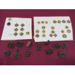 Small Selection of WW2 Plastic Economy Cap Badges consisting KC KRRC ... KC Devonshire Reg ... KC