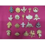 Selection of Infantry and Guards Cap Badges including brass Welsh Guards ... Brass Coldstream Guards