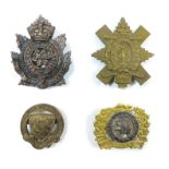 Selection of Canadian Cap Badges including bronzed and silvered Fort Garry Horse (blades) ... KC