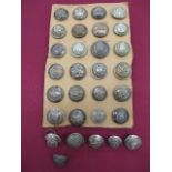 Good Selection of Victorian Volunteer Buttons silvered examples include Northamptonshire &