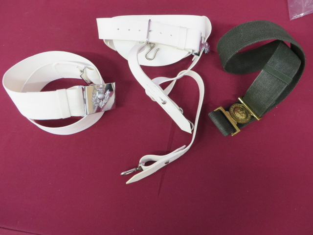 Modern Military NCO’s Sword Belt white composite belt.  Plated QC General Service buckle.  Two white