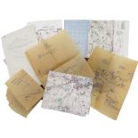 Special Service Brigade D-DAY maps, overlays etc TOP SECRET Canvas military map case containing