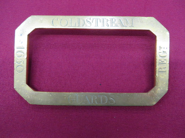 Large Coldstream Guards Cross Belt Buckle gilt brass rectangular buckle slider engraved “1650