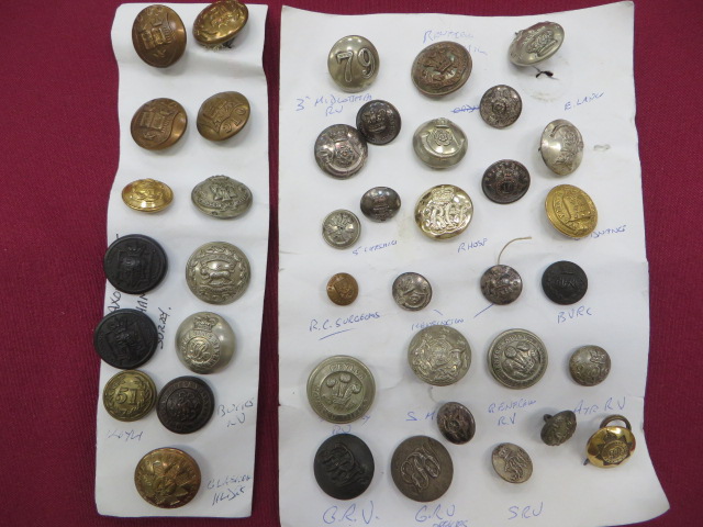 Good Selection of Various Buttons Including Victorian  white metal examples include Ceylon Mounted