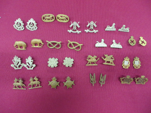 Selection of Other Ranks Collar Badge Pairs pairs include KC white metal North Somerset Yeo ... KC