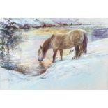 Neil Forster (British, b.1940) 'Winter Drink' pastel, signed lower left 21 x 27in. (53.5 x 68.5cm.)