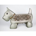 A very rare Art Deco period cast metal Zooray Scottie dog electric room heater silver-grey with gold