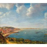 F. Reed (British, mid-19th century) 'South Pier Shipyard and St Peter Port, Guernsey, from Fort